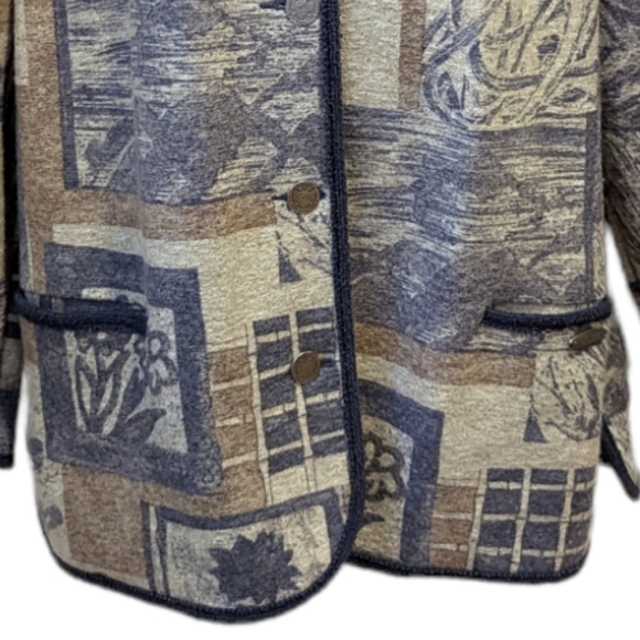 GIESSWEIN blue floral wool cardigan size 14 - Picture 6 of 11